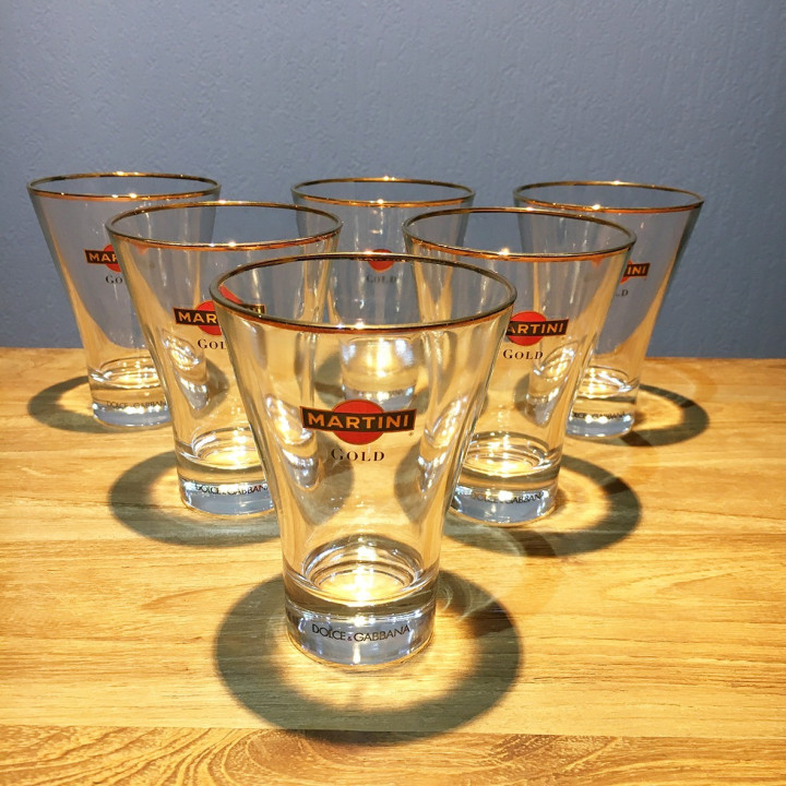 Glass Martini Gold flared