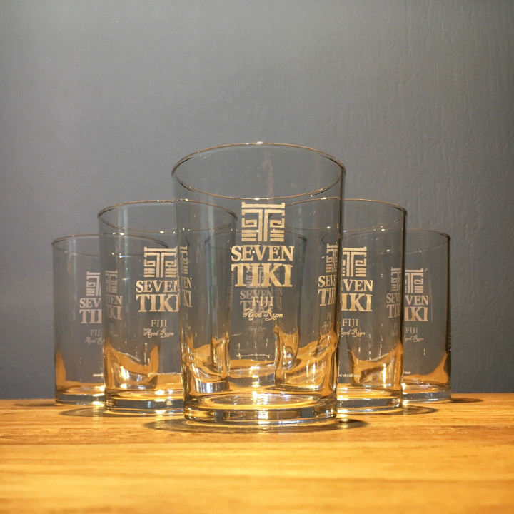 Glass Seven Tiki white logo
