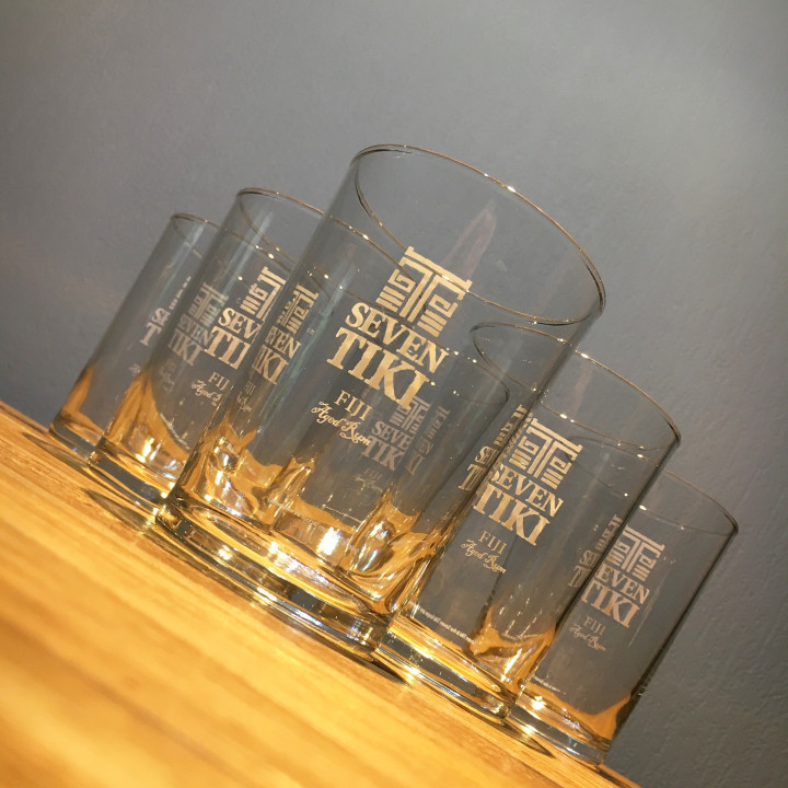 Glass Seven Tiki white logo