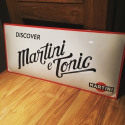 Decorative wall plate Martini & Tonic émaillée