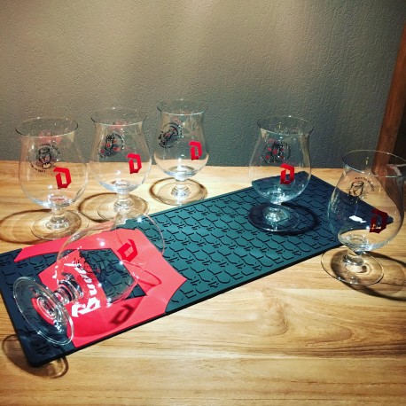 Set Duvel deluxe barmat 2018 + 6 glasses