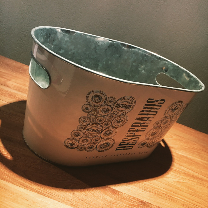 Ice bucket Desperados metal thin white