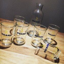 Lot 1 Lehanneur Ricard jug + 6 glasses