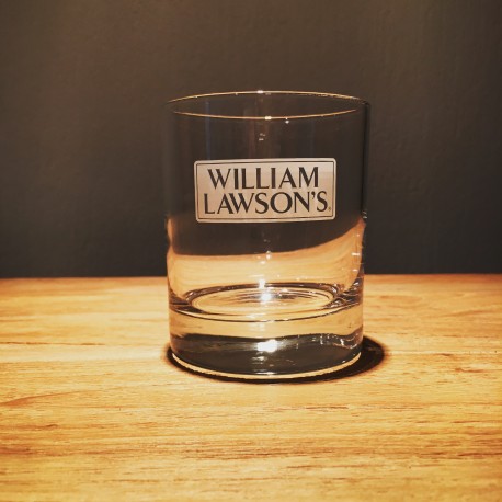 Glass William Lawson's On The Rocks white logo