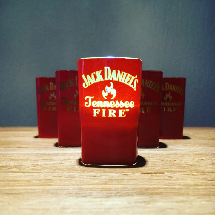 Illuminated Glass Jack Daniel's Fire shooter