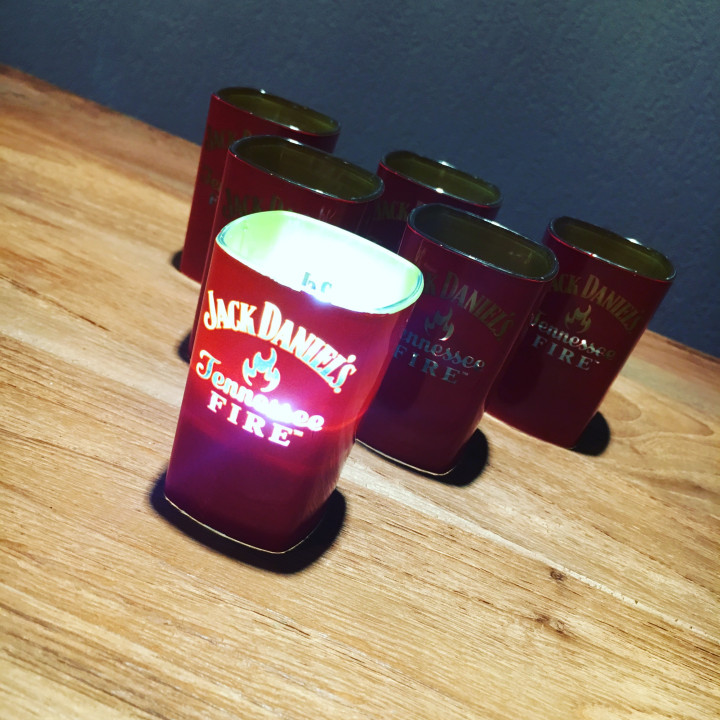 Illuminated Glass Jack Daniel's Fire shooter