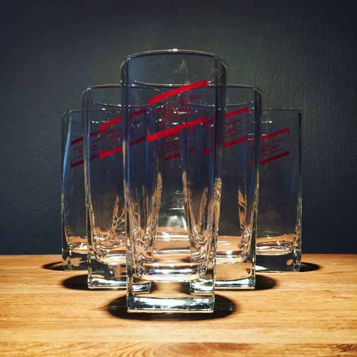 Glass Johnny Walker highball square model 3