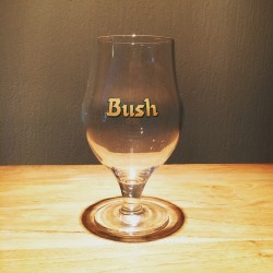 Glass beer Bush Beer brown logo