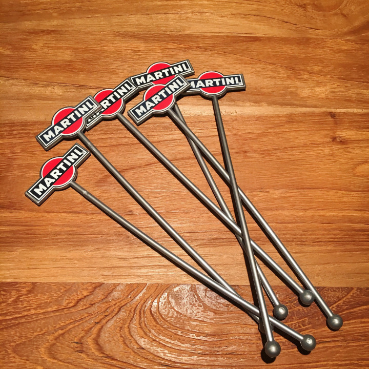 Swizzle Stick Martini gray vintage x6