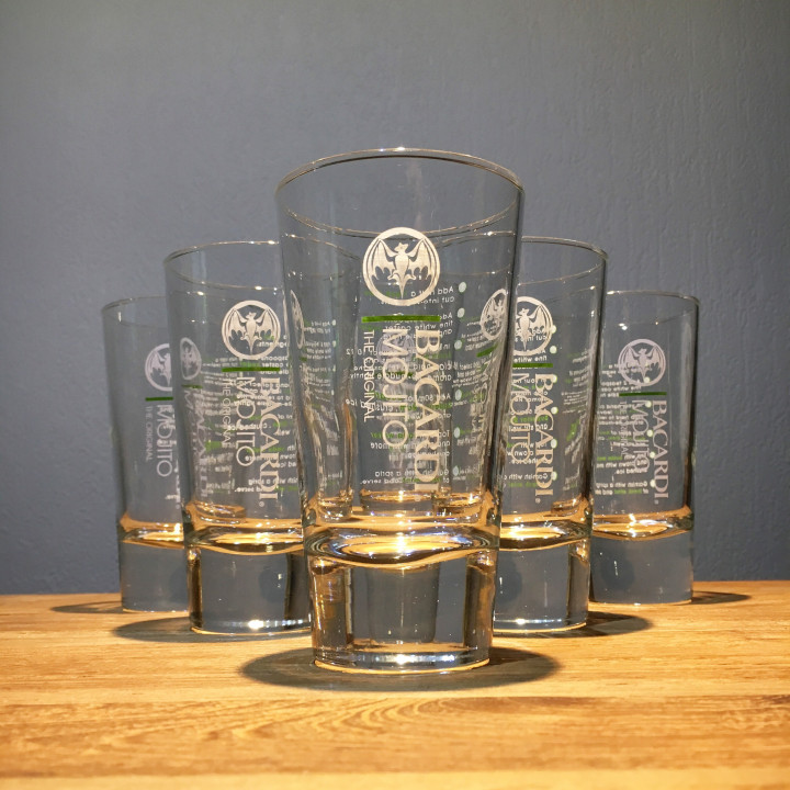 Glas Bacardi mojito vintage amerikaans model