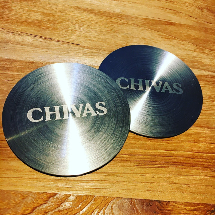 Sous-verre Chivas Regal inox x2