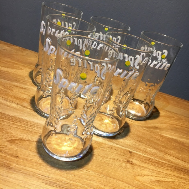 Verre Sprite embossé logo couleur