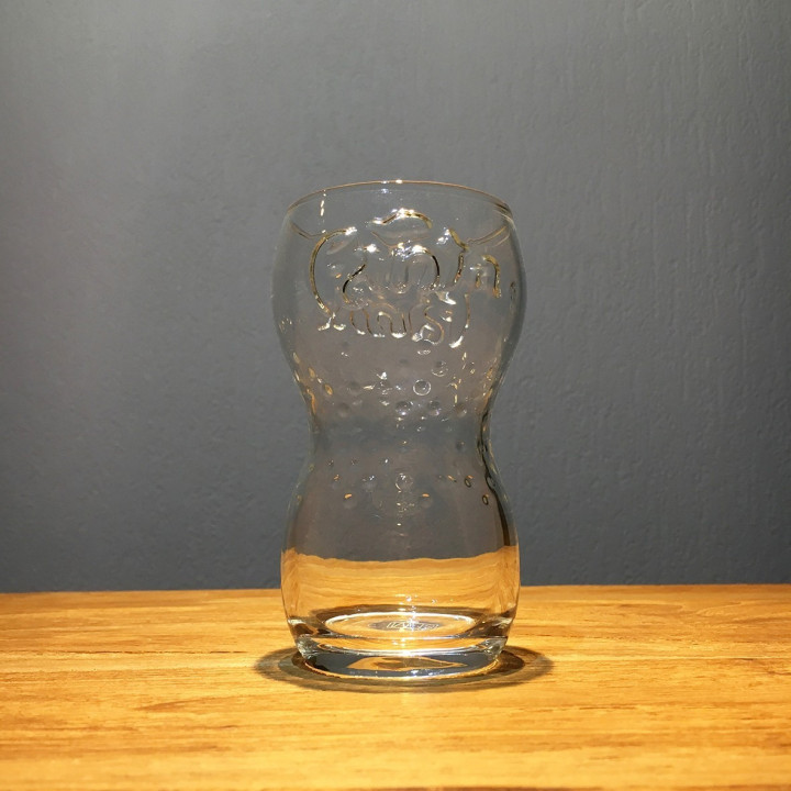 Verre Fanta embossed transparent logo