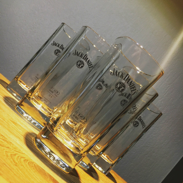 Verre Jack Daniel's long drink logo noir modèle 1