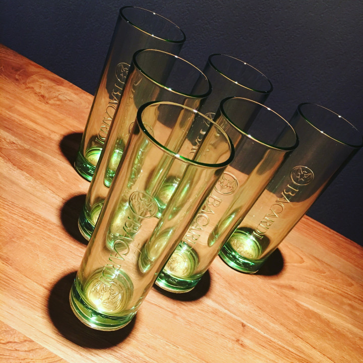 Glas Bacardi long drink groen 32 cl