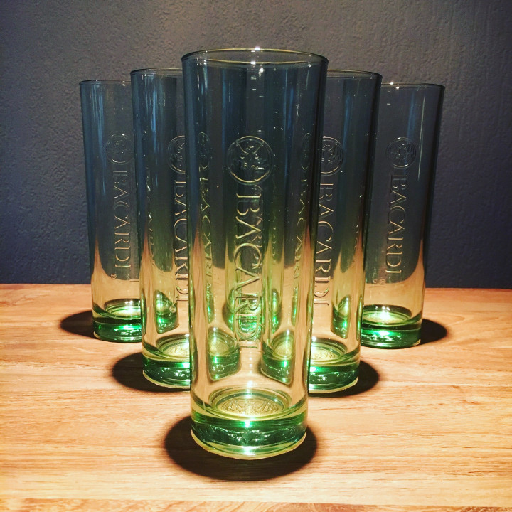 Glas Bacardi long drink groen 32 cl