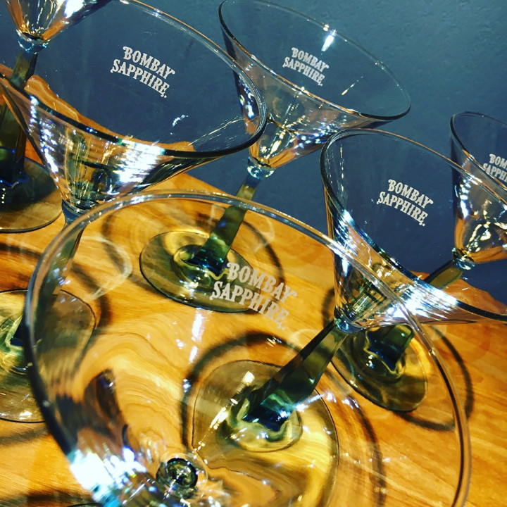 Glass Bombay Sapphire margarita model 2