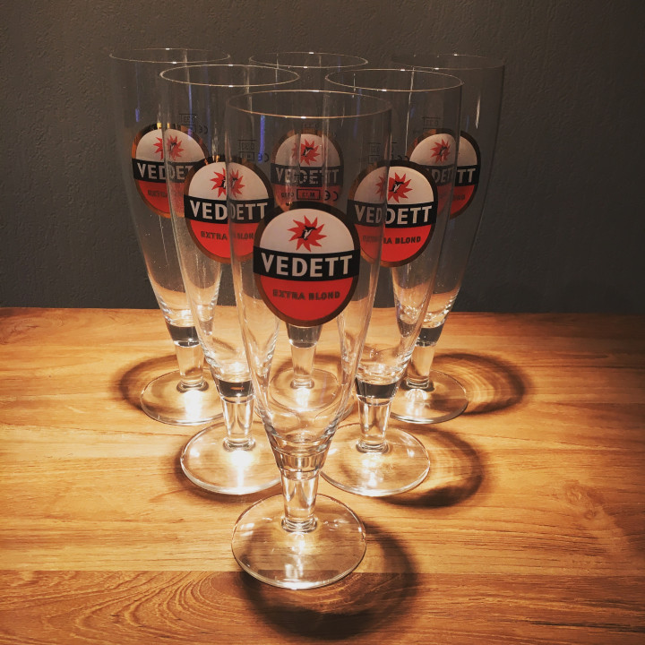 Verre bière Vedett modèle flûte 1