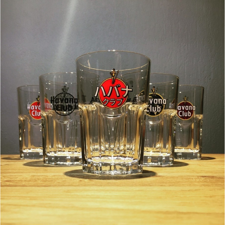 Set van 6 glazen Havana Club collector 2019