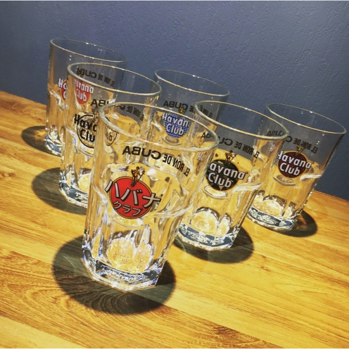 Set van 6 glazen Havana Club collector 2019