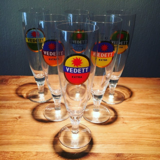 Lot de 6 verres bière Vedett modèle flûte 2