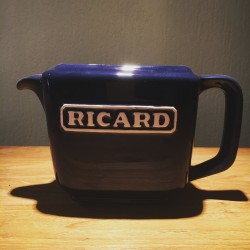 Cruche Ricard céramique rectangulaire bleue brillante