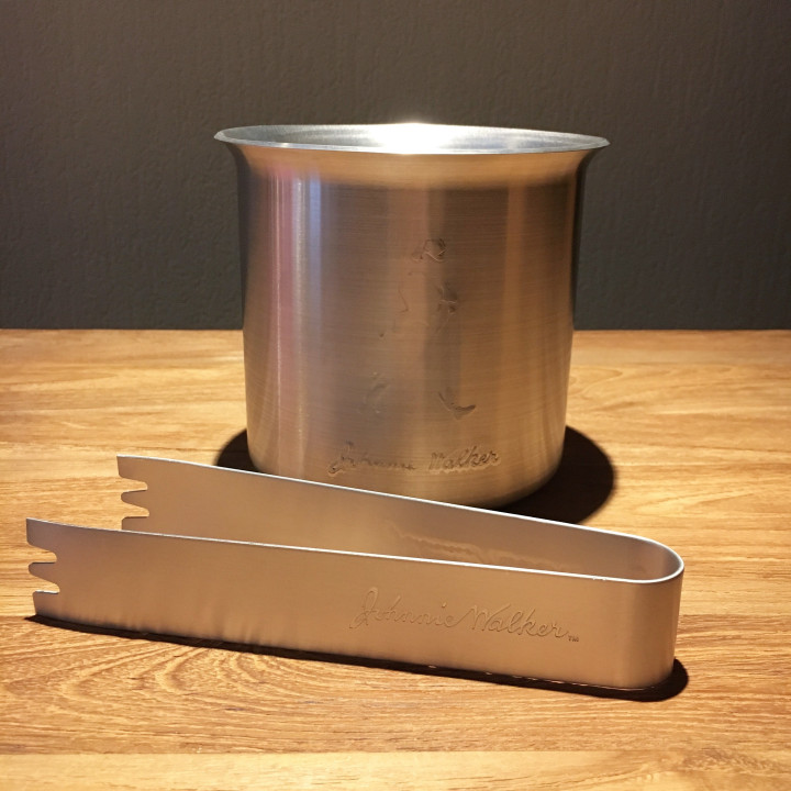 Set icebox+ Ice tong Johnnie Walker in stainless steel