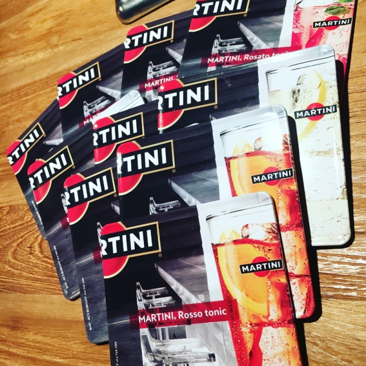 Set Viltjes Martini in metaal