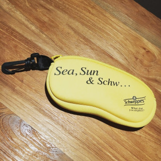 Glasses case Schweppes yellow