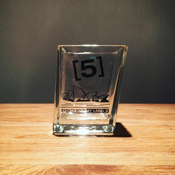 Glass Label 5 on the rocks