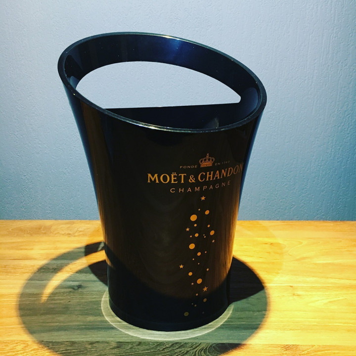 Ijsemmer Flessenemmer Moët & Chandon zwart 1fl gouden geschrift