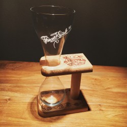 Glass beer Kwak with wooden stand