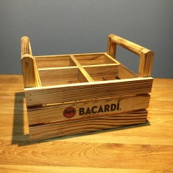 Wooden basket Bacardi