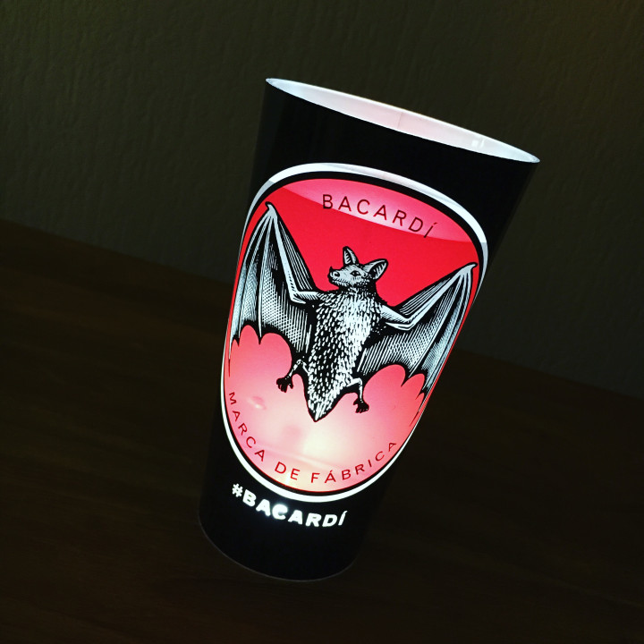 Plastic beker Bacardi pvc met verlichting