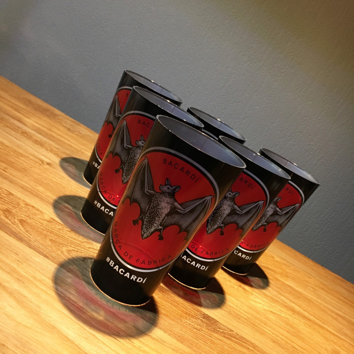 Plastic beker Bacardi pvc met verlichting