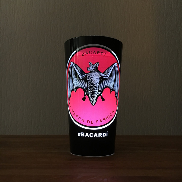 Plastic beker Bacardi pvc met verlichting