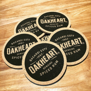 Cork coaster Bacardi Spiced Oakheart x6