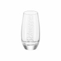 Glass Schweppes embossed logo