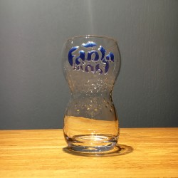 Glass Fanta embossed blue logo