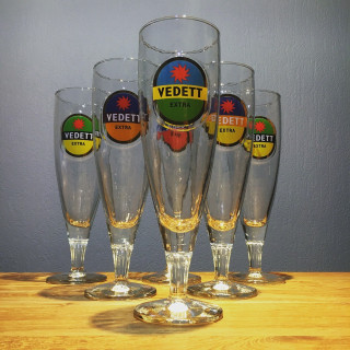 Verre bière Vedett x6 modèle flûte 3