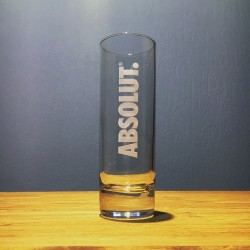 Glass Absolut vodka long...