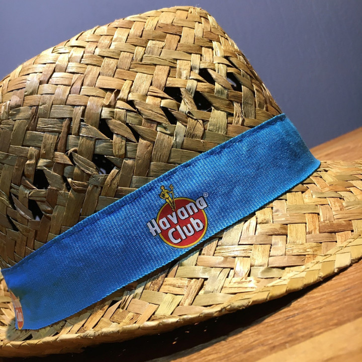 Rieten Hoed Havana Club model blauw