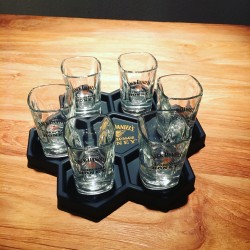 Tray for Jack Daniel's Tennessee Honey shooters + 6 shooters