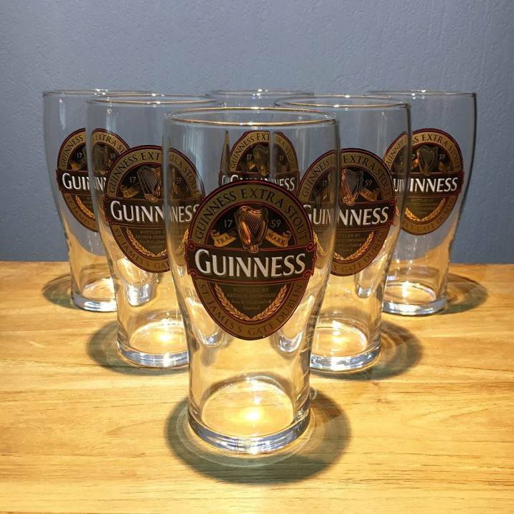 Verre bière Guinness rouge rubis pint 50cl