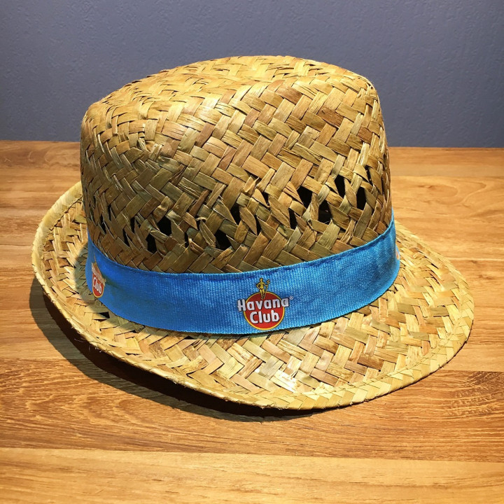 Rieten Hoed Havana Club model blauw