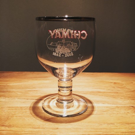 Glas bier Chimay émaillé 150 ans 