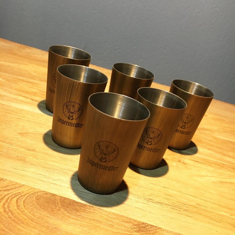 Glass Jägermeister shooter model 12 metal