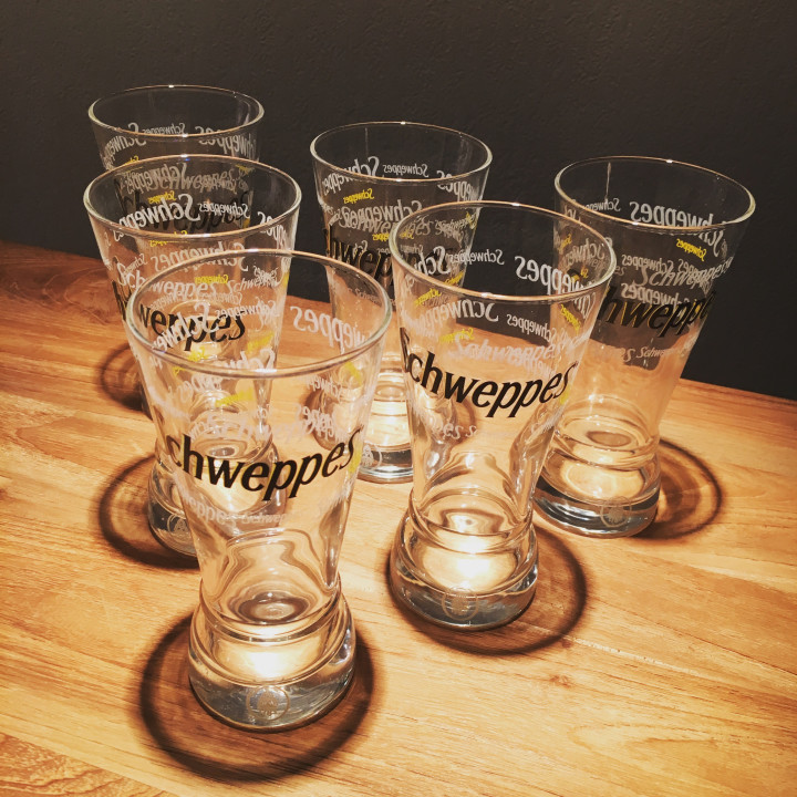 Glass Schweppes model variations