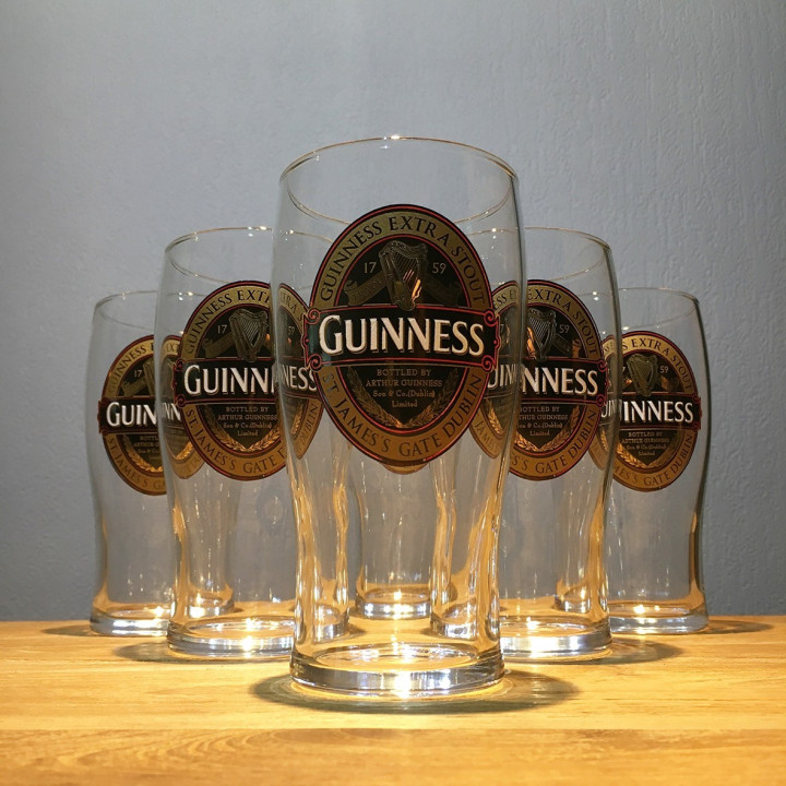 Verre bière Guinness rouge rubis pint 50cl