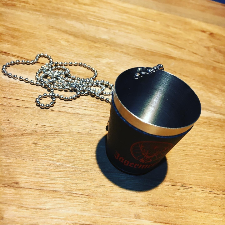 Glas Jägermeister shooter model 9 metaal